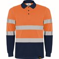 Polo Manga Larga Alta Visibilidad Marino/Naranja Fluor S
