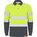 Polo Manga Larga Alta Visibilidad Plomo/Amarillo Fluor L