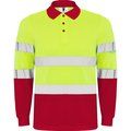 Polo Manga Larga Alta Visibilidad ROJO LABORAL/AMARILLO FLÚOR XL