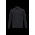 Polo manga larga hombre algodón piqué Black M