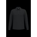 Polo manga larga hombre algodón piqué Black Xxl