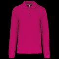 Polo manga larga hombre algodón piqué Fuchsia 3XL