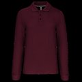 Polo manga larga hombre algodón piqué Wine L