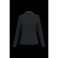 Polo manga larga mujer algodón lavable Black S