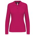 Polo manga larga mujer algodón lavable Fuchsia M
