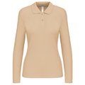 Polo manga larga mujer algodón lavable Light Sand 3XL
