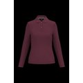 Polo manga larga mujer algodón lavable Wine L