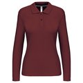 Polo manga larga mujer algodón lavable Wine M