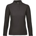Polo manga larga mujer punto piqué Black S