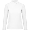 Polo manga larga mujer punto piqué White M
