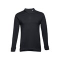Polo de manga larga Unisex Negro 3XL