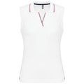 Polo sin mangas mujer algodón White / Navy / Red XS