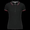 Polo mujer algodón con 5 botones Black / Red / White Xxl
