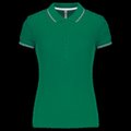 Polo mujer algodón con 5 botones Kelly green/Light grey/White XL