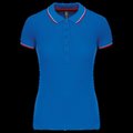 Polo mujer algodón con 5 botones Light Royal Blue / Red / White L