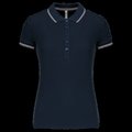 Polo mujer algodón con 5 botones Navy / Light Grey / White M