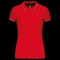 Polo mujer algodón con 5 botones Red / Navy / White XL