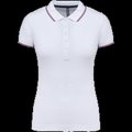 Polo mujer algodón con 5 botones White / Navy / Red S