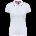 Polo mujer algodón con 5 botones White / Red / Green M
