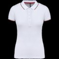 Polo mujer algodón con 5 botones White / Red / Green S