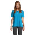 Polo mujer algodón corte cómodo Aqua Xs