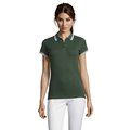Polo Mujer de Algodón Detalles a Contraste Forest Green/White Xxl