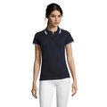 Polo Mujer de Algodón Detalles a Contraste Marino Francés/blanco L