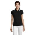 Polo Mujer de Algodón Detalles a Contraste Negro/Blanco Xxl