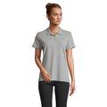 Polo mujer algodón manga corta Gris Melange 2 S
