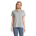 Polo mujer algodón manga corta Gris Puro Xs