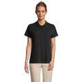 Polo mujer algodón manga corta Negro/ Negro Opaco L