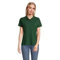Polo mujer algodón manga corta Verde Botella Oscuro S