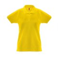 Polo de mujer cuello y mangas de canalé Amarillo XL