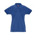 Polo de mujer cuello y mangas de canalé Azul Royal XL