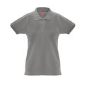 Polo de mujer cuello y mangas de canalé Gris XL