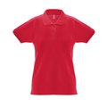 Polo de mujer cuello y mangas de canalé Rojo XXL