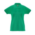 Polo de mujer cuello y mangas de canalé Verde L