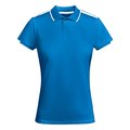 Polo Mujer Manga Corta Royal/Blanco S