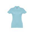 Polo de mujer con refuerzo en el cuello Azul Claro S
