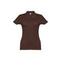 Polo de mujer con refuerzo en el cuello Castaño Oscuro M