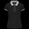 Polo piqué bicolor mujer Black / Oxford Grey Xl