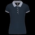 Polo piqué bicolor mujer Navy / Oxford Grey M