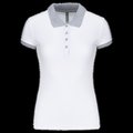 Polo piqué bicolor mujer White / Oxford Grey M
