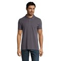 Polo Piqué Manga Corta Hombre Gris Oscuro Xl