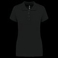 Polo piqué de manga corta de mujer Black M