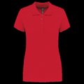 Polo piqué de manga corta de mujer Red 3XL