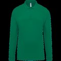 Polo piqué manga larga 100% algodón Kelly Green S