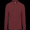 Polo piqué manga larga 100% algodón Wine 4XL