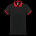 Polo piqué mujer Black / Red XS