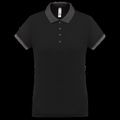 Polo piqué mujer Black / Sporty Grey L